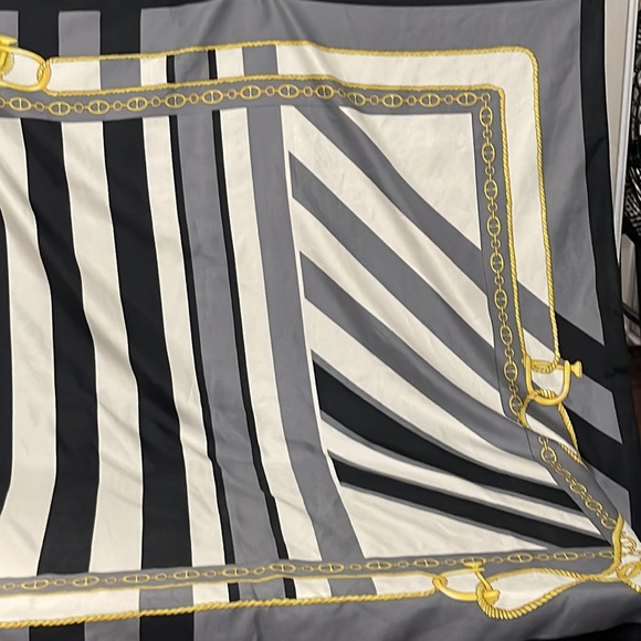 DRESSY SCARF YELLOW BLACK AND GRAY SCARF - Picture 12 of 14